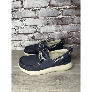 Reef Swellsole Pier Shoes Navy Blue Canvas Fabric Boat Shoes Men Sz 11M US/44EU
